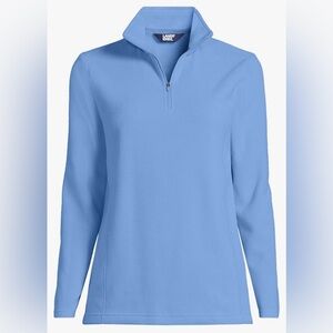Lands' End Light Blue Quarter-Zip Fleece Pullover
